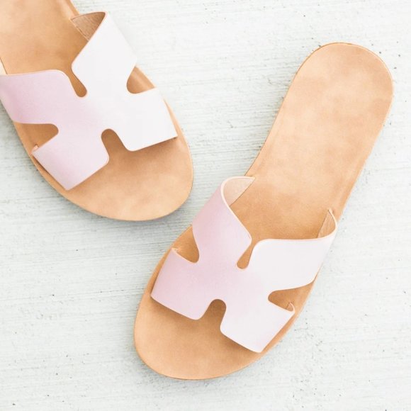 Forever Women Cushioned Trendy Think Band Slip-On Summer Sandals - Pink - Size 7 - Picture 1 of 2